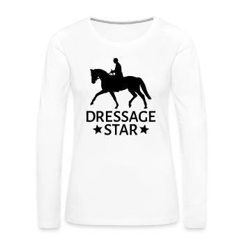 Dressage Star - Women's Premium Slim Fit Long Sleeve T-Shirt - white - Front - Julia (174cm)