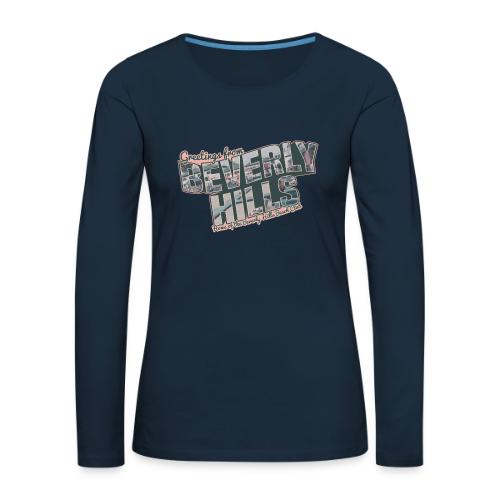 90210 Greetings Tee - Women's Premium Slim Fit Long Sleeve T-Shirt