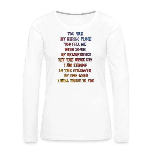 You Are My Hiding Place - Women's Premium Slim Fit Long Sleeve T-Shirt