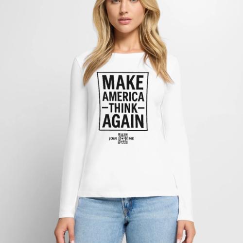 Think (black, front-facing) - Women's Premium Slim Fit Long Sleeve T-Shirt