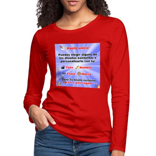 Personalized Souvenirs with Photo, Phrase, Design - Women's Premium Slim Fit Long Sleeve T-Shirt