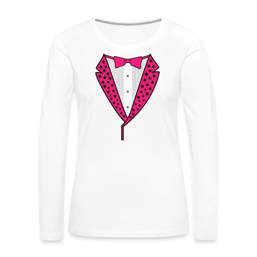 PINK STAR TUXEDO - Women's Premium Slim Fit Long Sleeve T-Shirt
