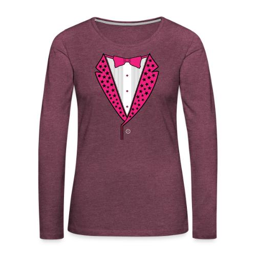 PINK STAR TUXEDO - Women's Premium Slim Fit Long Sleeve T-Shirt