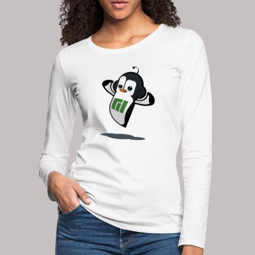 Manjaro Mascot strong left - Women's Premium Slim Fit Long Sleeve T-Shirt
