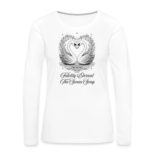 Poetic Swan T-Shirt - Women's Premium Slim Fit Long Sleeve T-Shirt