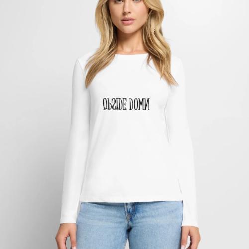 Upside Down Word Art - Women's Premium Slim Fit Long Sleeve T-Shirt