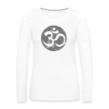 Om Yoga Symbol - Women's Premium Slim Fit Long Sleeve T-Shirt - white - Front - Julia (174cm)