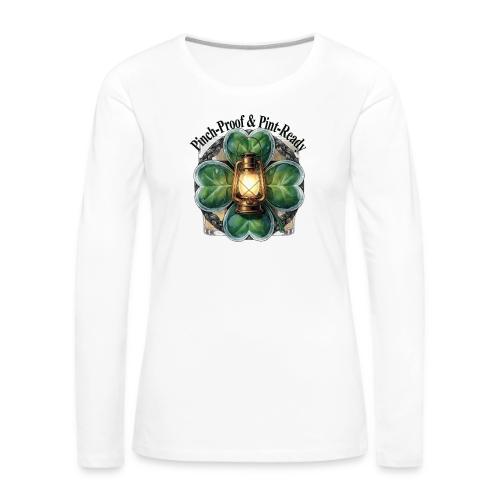 Pinch-Proof Lantern Clover T-Shirt - Women's Premium Slim Fit Long Sleeve T-Shirt