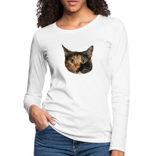 Calico Cat portrait Chloe - Women's Premium Slim Fit Long Sleeve T-Shirt