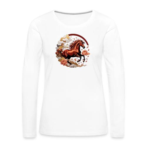 Year of the Horse T Shirt, Lunar New Year Gift - Women's Premium Slim Fit Long Sleeve T-Shirt