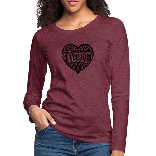 FREEDOM in Heart - Women's Premium Slim Fit Long Sleeve T-Shirt