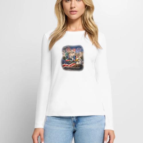 1776-2026 | Celebrating 250 Years of Freedom - Women's Premium Slim Fit Long Sleeve T-Shirt