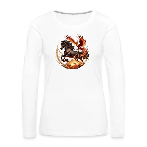 Year of the Horse Phoenix T Shirt, Lunar NY Gift - Women's Premium Slim Fit Long Sleeve T-Shirt