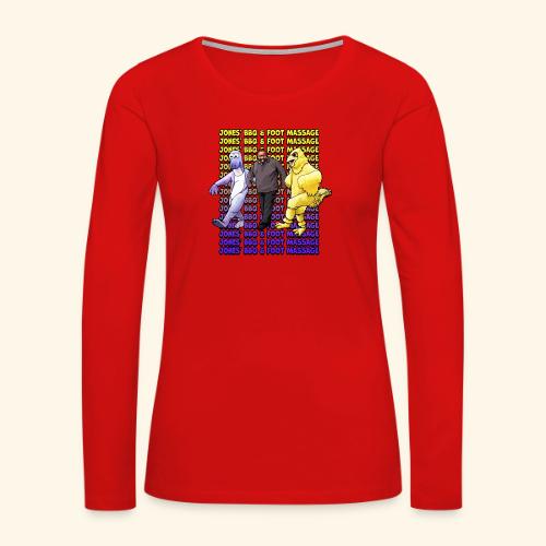 Jones BBQ and Foot Massage - Dancing Wall - Women's Premium Slim Fit Long Sleeve T-Shirt