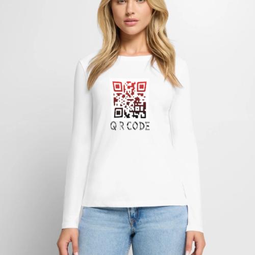 Q R code T-shirt. - Women's Premium Slim Fit Long Sleeve T-Shirt