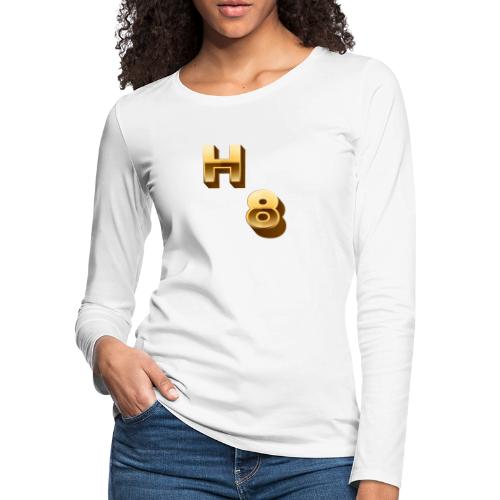 H 8 Letter & Number logo design - Women's Premium Slim Fit Long Sleeve T-Shirt