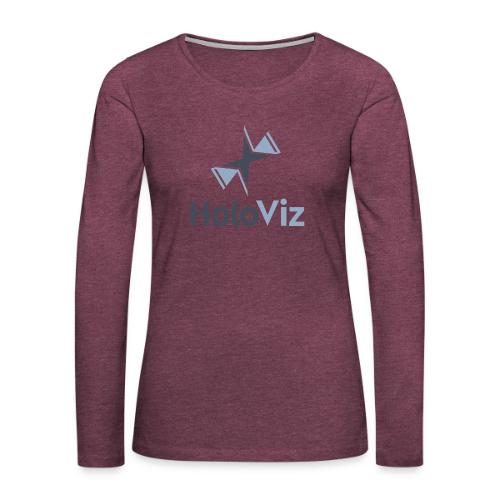 holoviz logo - Women's Premium Slim Fit Long Sleeve T-Shirt