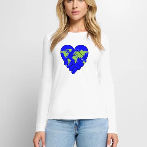 World United in Love - Women's Premium Slim Fit Long Sleeve T-Shirt
