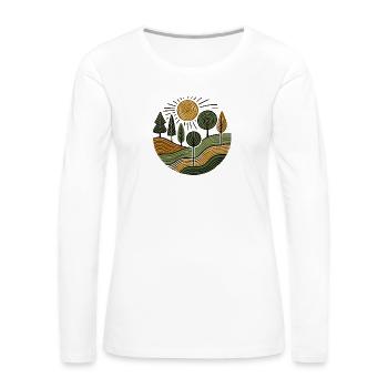 sun and trees - Women's Premium Slim Fit Long Sleeve T-Shirt - white - Front - Julia (174cm)