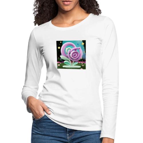 Lila Bloom | Double Floral Eco-Inspired Art - Women's Premium Slim Fit Long Sleeve T-Shirt