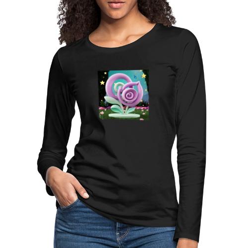Lila Bloom | Double Floral Eco-Inspired Art - Women's Premium Slim Fit Long Sleeve T-Shirt