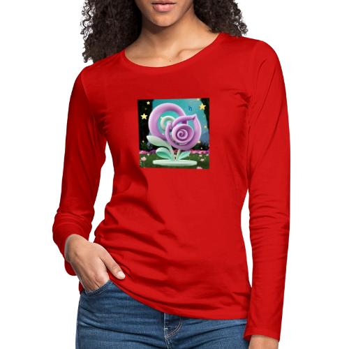 Lila Bloom | Double Floral Eco-Inspired Art - Women's Premium Slim Fit Long Sleeve T-Shirt