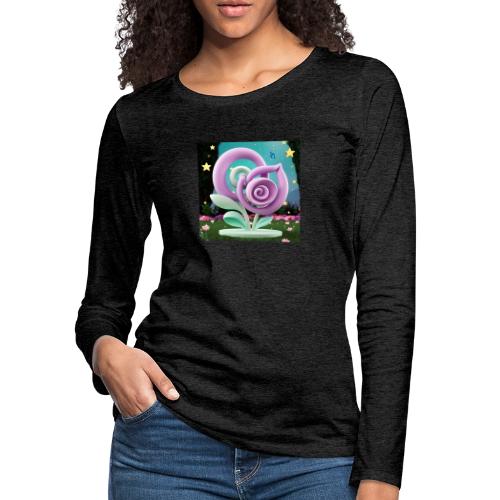 Lila Bloom | Double Floral Eco-Inspired Art - Women's Premium Slim Fit Long Sleeve T-Shirt