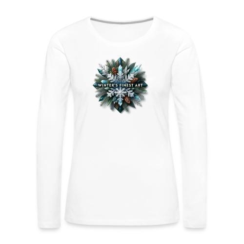 Intricate Frozen Evergreen T-Shirt - Women's Premium Slim Fit Long Sleeve T-Shirt