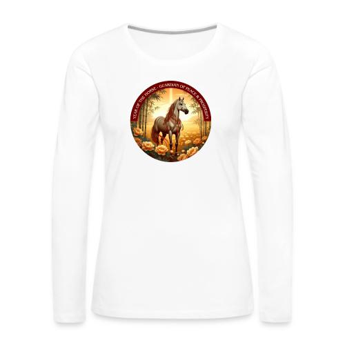 Year of the Horse Guardian T Shirt, Lunar New Year - Women's Premium Slim Fit Long Sleeve T-Shirt
