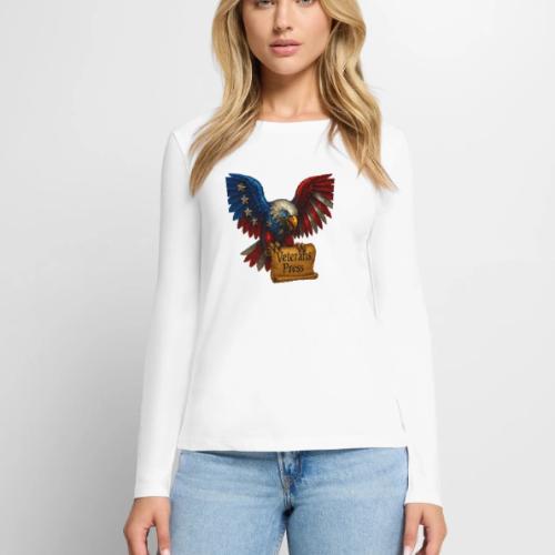 Veterans Press Bald Eagle - Women's Premium Slim Fit Long Sleeve T-Shirt