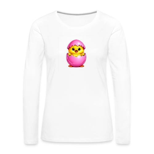 Easter Chick Pink - Women's Premium Slim Fit Long Sleeve T-Shirt