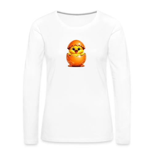 Easter Chick Orange - Women's Premium Slim Fit Long Sleeve T-Shirt