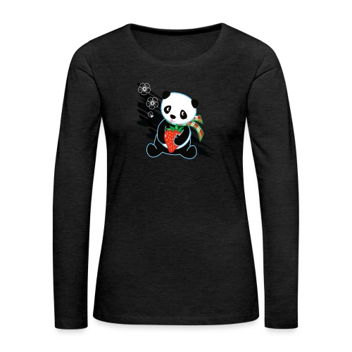 Cute Kawaii Panda T-shirt by Banzai Chicks - Women's Premium Slim Fit Long Sleeve T-Shirt