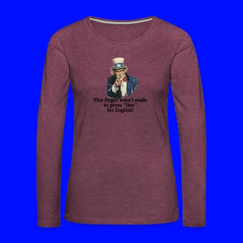 Uncle Sam - Finger - Women's Premium Slim Fit Long Sleeve T-Shirt