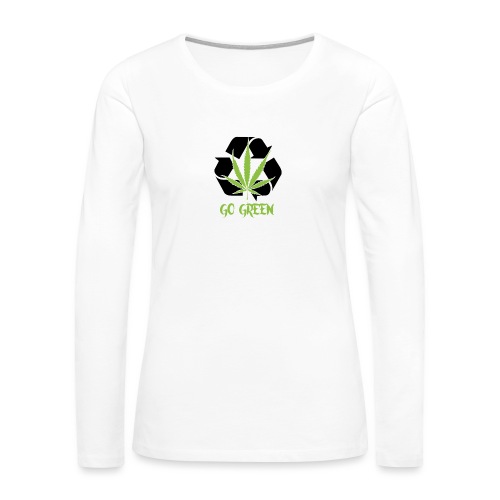 Go Green - Women's Premium Slim Fit Long Sleeve T-Shirt