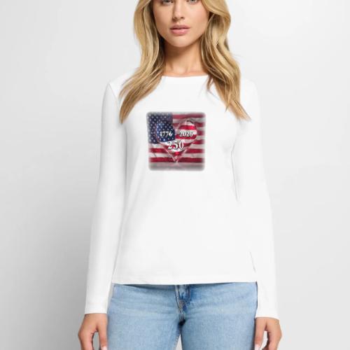 1776-2026 | 250 Years USA - Women's Premium Slim Fit Long Sleeve T-Shirt