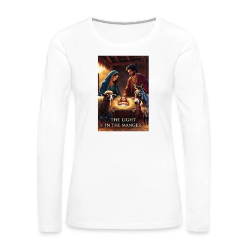 Nativity Manger T-Shirt - Women's Premium Slim Fit Long Sleeve T-Shirt