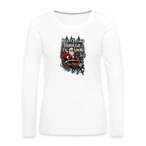 Nostalgic Santa T-Shirt - Women's Premium Slim Fit Long Sleeve T-Shirt
