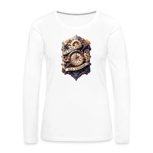 Ornate Clockwork T-Shirt - Women's Premium Slim Fit Long Sleeve T-Shirt