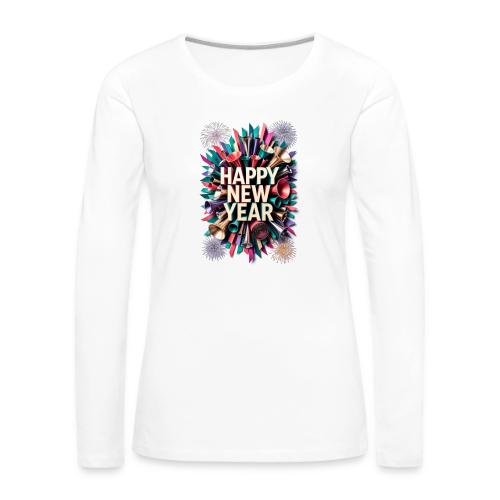 New Year's Party Horn T-Shirt - Women's Premium Slim Fit Long Sleeve T-Shirt