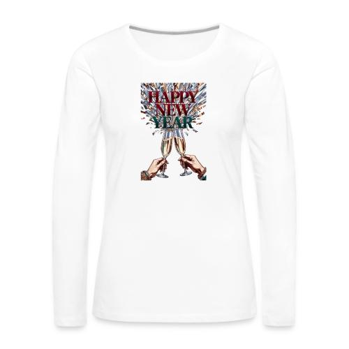 Toasting Hands T-Shirt Confetti Shower Premium - Women's Premium Slim Fit Long Sleeve T-Shirt