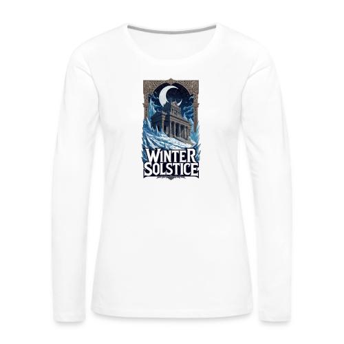 Winter Solstice Temple T-Shirt - Women's Premium Slim Fit Long Sleeve T-Shirt