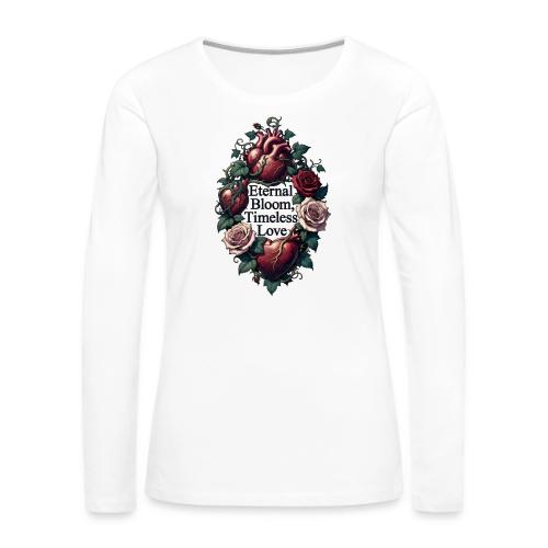 Eternal Bloom Timeless Love Entwined Hearts T-Shir - Women's Premium Slim Fit Long Sleeve T-Shirt