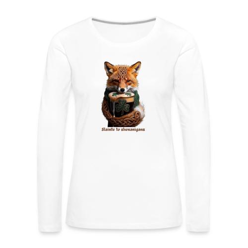 Sly Emerald Fox Toast T-Shirt - Women's Premium Slim Fit Long Sleeve T-Shirt