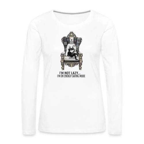 Remote Throne Procrastinator T Shirt, Dad Gift - Women's Premium Slim Fit Long Sleeve T-Shirt