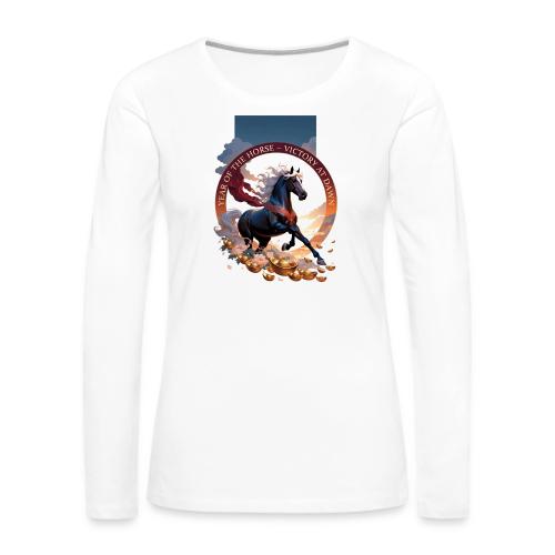 Year of the Horse Dawn T Shirt,Lunar New Year Gift - Women's Premium Slim Fit Long Sleeve T-Shirt