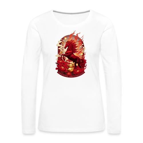 Year of the Horse Ascent T Shirt, Lunar New Year - Women's Premium Slim Fit Long Sleeve T-Shirt