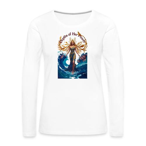 Women’s Day Tidal Sovereign T Shirt, Gift for Wife - Women's Premium Slim Fit Long Sleeve T-Shirt