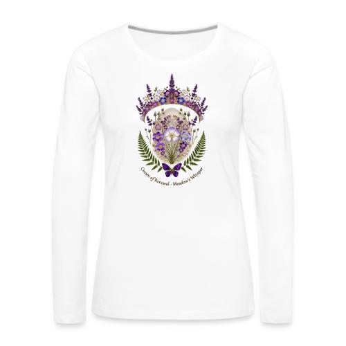 Spring Meadow Crown Tee, Cottagecore Renewal Gift - Women's Premium Slim Fit Long Sleeve T-Shirt