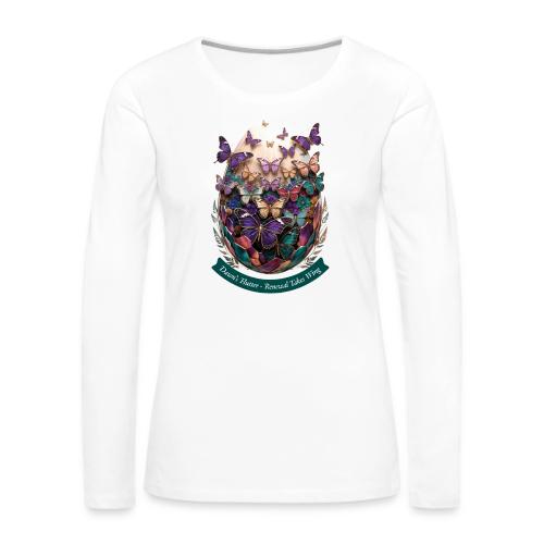 Easter Dawn's Flutter Butterfly T Shirt, Gift - Women's Premium Slim Fit Long Sleeve T-Shirt
